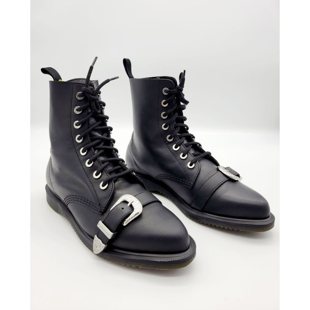 Dr. Martens Ulima Leather Buckle Pointed Toe Women's Combat Boots Size 9